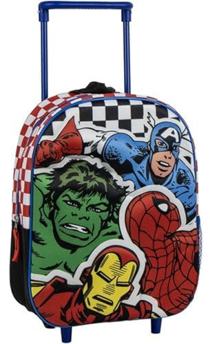 Marvel Avengers Trolley-Rucksack mit Rollen und ausziehbarem Griff – Avengers-Schultasche für Kinder mit Superhelden-Design, robust und geräumig