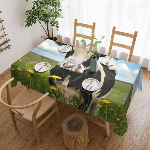 ADAhgu Mantel versátil con estampado de vaca lechera de 54 x 72 pulgadas, reutilizable, para mesa de comedor, bodas al aire libre