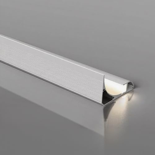Corniche LED Plafond Moulure Décorative pour Bandeaux LED, Moulure de Plafond LED, Plinthes Apparentes Canal LED Profilé Aluminium(6m (19.7ft))