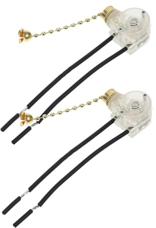 OSALADI Interruptor De Luz De Cadena Dorado 3a, 5 Cm, 2 Unidades, Accesorio Para Lámpara De Pared y Techo, Interruptor Silencioso Para Baño y Lámpara De Escritorio, Práctico y Resistente