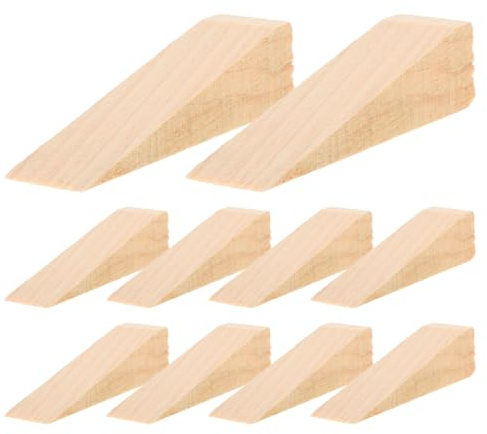VILLFUL 10 Stück Türkeile Aus Holz 3.94X1.18X1.18 Zoll Rutschfeste Türstopper Für Schwere Türen Bodentürstopper Stabil Ohne Werkzeug