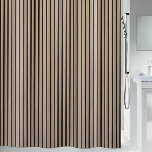 Spirella - Duschvorhang Textil Giulio 180x200 aus Polyester Mehrfarbig 180 x 200 cm für EIN Elegantes und Farbenfrohes Badezimmer mit Modernem und Praktischem Design