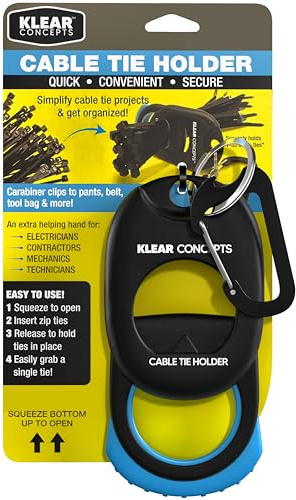 Klear Concepts Supporto per fascette con moschettone, organizer per fascette a molla, strumenti di gestione dei cavi per elettricisti e meccanici