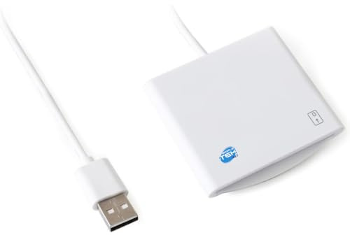 SIMPLETEK – Lector Smart Card Cable USB Universal Plug And Play Blanco | Portátil, USB, CIE, CNS, CRS, Firma Digital, Color Blanco, CAC, PIV, SIPRNET, J-LIS, Mykad, ISO 7816 (Clases A, B y C)