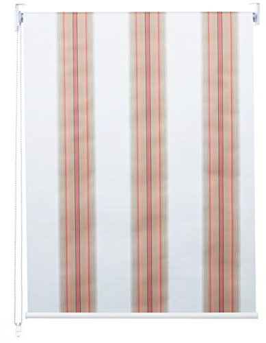 Rollo HWC-D52, Fensterrollo Seitenzugrollo Jalousie, 100x160cm Sonnenschutz Verdunkelung Blickdicht - weiß/rot/beige