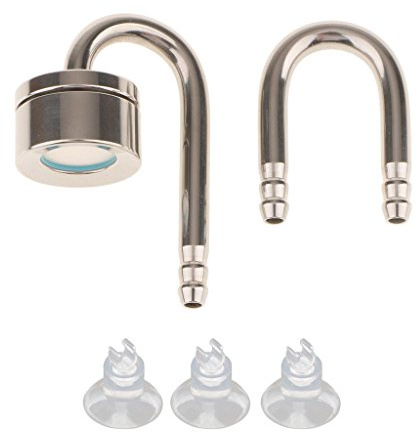 Yundxi Edelstahl U Form Tube Bend Aquarium Co2 Diffusor Kohlendioxid Generator Zerstäuber mit Saugnäpfe
