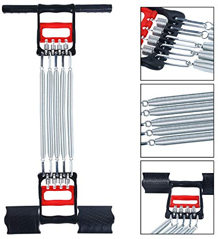 YaeGarden 3 in 1 Home Fitness Equipment Spring Exerciser Chest Expander With 5 Springs and Pull-up Bars for Arm Workout