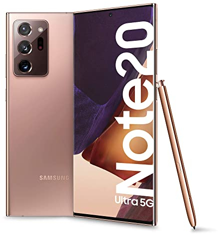 Samsung Galaxy Note20 Ultra 5G Smartphone, 6.9 pollici, 3 Fotocamere, 256Gb, Ram 12Gb, Sim+Esim, Mystic Bronze (Ricondizionato)