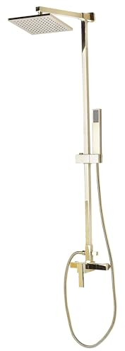 Praktisches Duschsystem mit Kopf und Handbrause gold 115 cm Tagbo