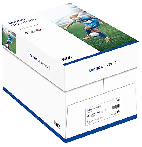 inapa Drucker-/ Kopierpapier tecno Universal: 80 g/m², A4, 2.500 Blatt (5x500), weiß – Allround-Papier