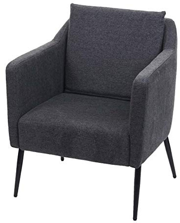Mendler Lounge-Sessel HWC-H93a, Sessel Cocktailsessel Relaxsessel - Stoff/Textil dunkelgrau