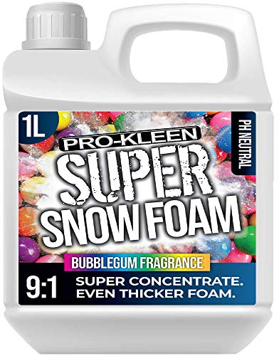 Pro-Kleen Super Snow Foam Car Shampoo 1L - Produces Extra Thick Foam - pH Neutral & Super Concentrate Formula (Bubblegum)