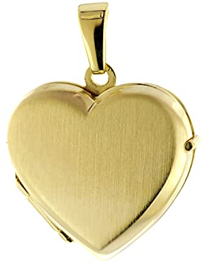 trendor Medaillon Herz Anhänger Gold 333 / 8K zauberhafter Halsschmuck für Damen, einzigartiger Goldschmuck für Frauen, liebevolle Geschenkidee, 51092