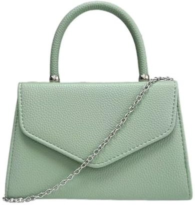 LeahWard Women's Faux Leather Clutch Bag,Top Handle Wedding Handbags (Mint)