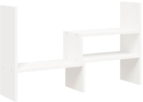 vidaXL Monitorständer Schreibtischaufsatz Monitorerhöhung Bildschirm Aufsatz Bildschirmerhöhung Bildschirmständer Weiß (39-72) x17x43cm Massivholz Kiefer