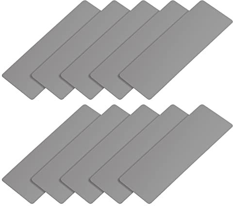 METALLIXITY 10Stk Leere Metall Karte (80mmx30mmx0.4mm) Poliert 201 Edelstahl Namensschild - für Haus Innen DIY Beschriftung Ätzen Dunkles Grau