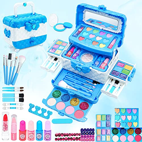 Kids Makeup Sets for Girls - Girls Make Up Set 5-7, Frozen Makeup for Kids, Childrens Play Make Up, Non Toxic Presents Toys for Little Girl, Toddler Age 3456789 10 Year Old Princess Birthday Gifts