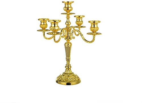 HEXEH Kerzenhalterhalter Metallkerzenhalter 5 Waffen Kerzenhalter Tabletop Kerzenständer Hochzeitsdekoration Kerzensticker Event Candle Standtisch Herzstück Herzstück Kandelaber (Color : C)