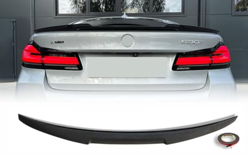 MpTuned Heckspoiler passend für 5er G30 Limousine 2017–2023, Spoiler Lippe Kofferraum M4 Stil, ABS Kunststoff Carbon Optik, Sport Design, Einfache Installation
