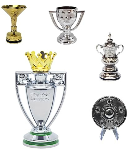 Mini Modèle De Trophée De Football, Ensemble De 5 Pièces, Matériau Solide Entièrement en Métal, Souvenirs À Collectionner des Champions, Cadeaux pour Les Fans,A