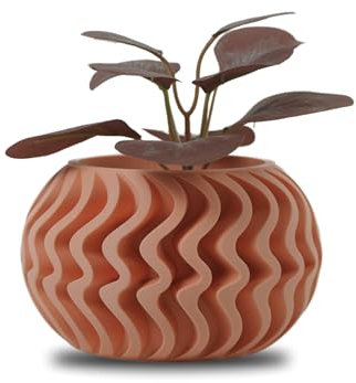 Koala Studio Brume - Pot Décoration d'Intérieur pour Plantes Synthétiques, Succulentes & Cactus Design - Original Petit Mini Cache-Pot Maison Salon (Rouge Pastel)