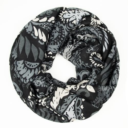 Gloop Sciarpa da donna con motivo Leo, strisce colorate morbide fazzoletti da collo, 01127a2Grigio, Taglia unica