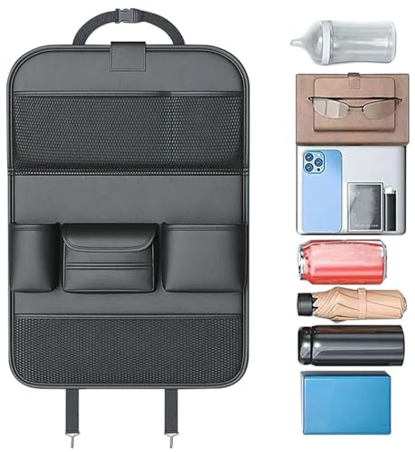 Organizzatore per auto sul sedile posteriore, dietro l'organizzatore del sedile per auto: organizzatori di auto e stoccaggio con vassoio pieghevole, organizzatore aut