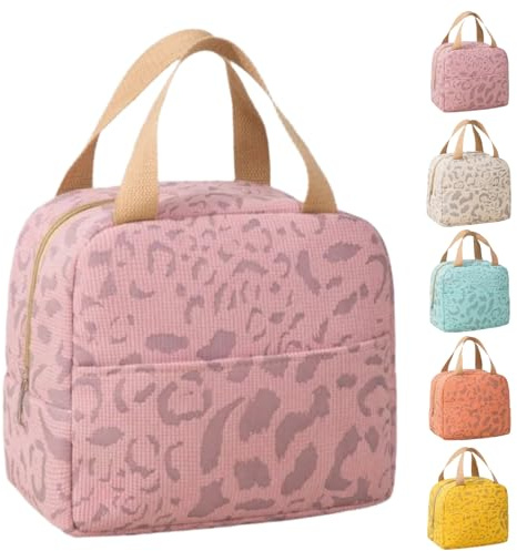 Arae Bolsa Térmica Porta Alimentos de Gran Capacidad, Loncheras de Trabajo con Doble Aislamiento, Nevera Portátil Pequeña para Oficina, Gimnasio, Picnic - Poliéster Resistente y Compacto​, Rosa