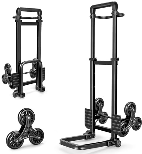 KEDSUM Stair Climbing Dolly, 500lbs Heavy Duty Dolly for Stairs, Upgrade Effortless Pushing Stair Climbing Cart, Thickened Iron Tube Dolly Cart with Wheels for Stairs, 8 Wheels & Telescoping Handle