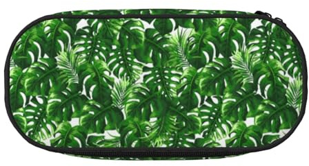 YOFIEN Monstera Deliciosa Banana Palm,Small Pencil Case Large Capacity Pencil Pouch Office Stationery Organizer