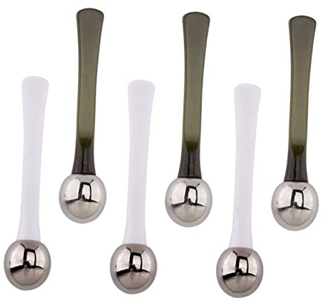 PACKOVE 6piezas Varillas Masajeadoras Para Contorno De Ojos De Aleación De Zinc Cuchara Aplicadora Doble Función Para Masaje y Absorción De Crema Reduce Ojeras y Líneas Finas y Durad