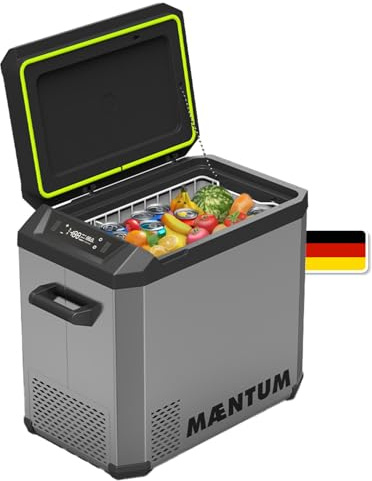 MAENTUM by Plug IN Festivals - Elektrische Kühlbox - Kompressor Kühlbox 12V 230V, USB & App-Steuerung - leise <45 dB - bis -20 Grad - Icecube X Gefrierbox für Auto, Camping & Festivals