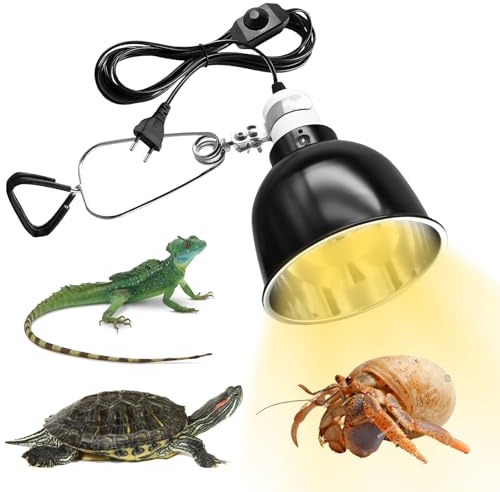 Reptiler värmelampa, 15 cm reptilvärmelampa, varm lamputtag, reptiler terrarium kupollampor E27 aluminium reflektorlampa för sköldpadda, bardagsnamn, kyckling, hund
