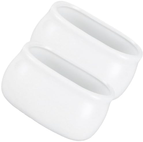 TOYZFRIENDY 2 piezas Azucarero de Cerámica Blanca Recipiente para Terrones y Paquetes de Azúcar para Café y Té Compacto y Resistente para Uso Hogar y Restaurante