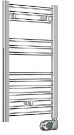 3S SuperSamaStore Radiatore Scaldasalviette Elettrico Cortina Evo con Termostato Digitale, Termoarredo da Bagno con Cavo, Programmazione Settimanale, Cromato, 150W, 72 x 40 Centimetri