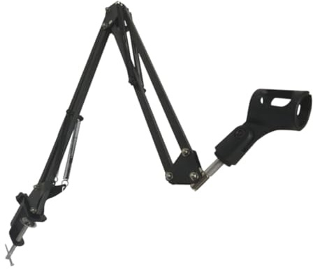 Mikinona Microphone Easily Double-braced Desktop Adjustable with on Stand Desk and Folding Arms Metal Construction Mount for 1500g Load Bearing Video Recording and Studios