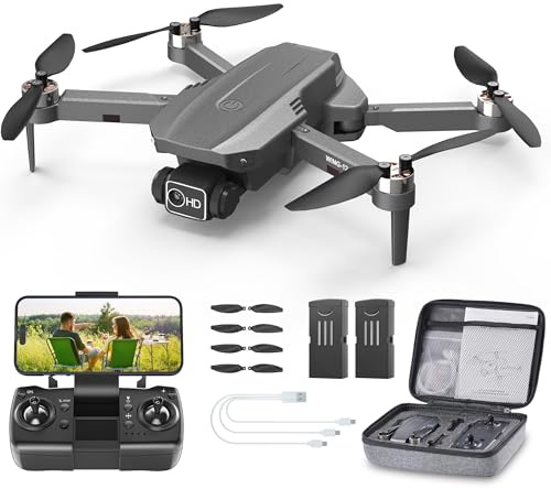 Wipkviey B12 Drone avec Caméra 4k, GPS Drone Adulte, Moteur sans Balais, Suivez-moi, Retour à la Maison Intelligent, Moins de 250g, 50 Minutes de vol, pour Les Débutants