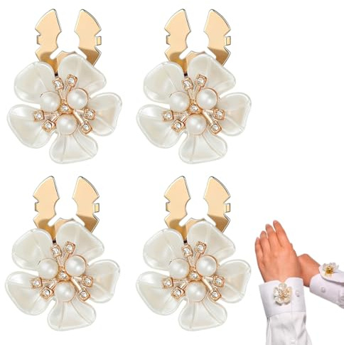LAKPYN 2 Paare Blume Knopfabdeckungen, Dekorative Abnehmbare Knopfabdeckungen Damen Knöpfe Cover Clip Abdeckung Button Covers Clip für Hemd Geeignet zum Nähen Heimwerken