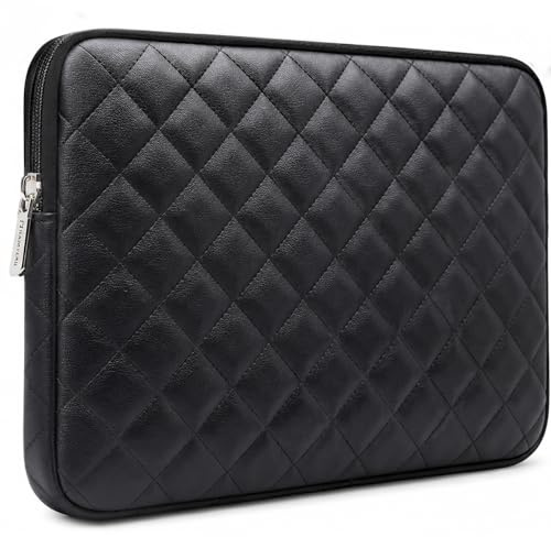 RAINYEAR 11 Pulgadas Funda Protectora para Portátil Cuero Artificial Estilo Diamante Bolsa Blanda Compatible con 11,6 MacBook Chromebook Surface Tablet DELL HP ASUS Laptop Portátiles,Negro
