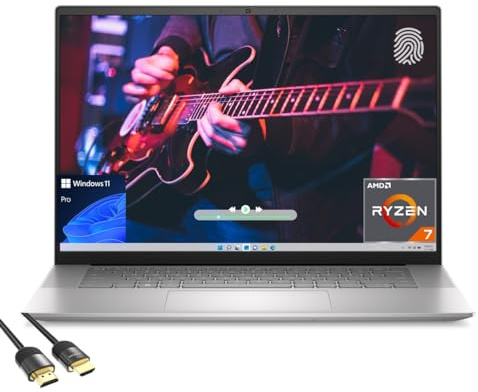 Dell Inspiron 16 5635 Laptop, 16 QHD Display, AMD 8-Cores Ryzen 7-7730U, 16GB RAM, 512GB PCIe SSD, Backlit KB, FP Reader, WiFi 6, Webcam, HDMI, USB-C, US Version KB, PDG HDMI Cable, Win 11 Pro