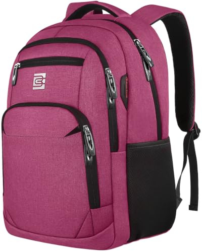KASIBON Laptop Backpack with USB Charging&Headphone Port,Anti-Theft Business Laptop Backpack with Breathable Padded Shoulder Strap, Water Resistant Computer Rucksack for School/Work/Travel
