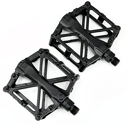 Pair of Cycling BMX Mountain Bicycle Bike Pedals 9/16 Bearing Metal Heavy Duty (BLACK)