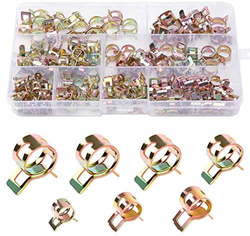 XRF 118 Stück Federklemme Schlauchschellen, 6-12mm Federschlauch Clips Kraftstoffleitung Schellen für automatische Kraftstoffleitung, Wasserleitung, Luftschlauchschlauch
