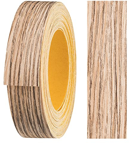 haggiy Melaminkanten-Band selbstklebend 18mm x 5m I Kantenband I Möbelkantenband I Sicherer Halt ohne Bügeln I Kantenumleimer I Furnier für Regalbretter/Holzplatten (Kirschbaum gestreift)