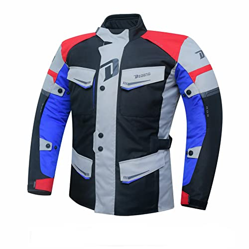 TRAVEL MAN Multicolore | Vestes Moto d'Hiver Hommes - Veste Étanche avec Protections Amovibles - Doublure d'Hiver Prime Soft Détachable - Vêtements Moto Trail pour Hommes Taille XL