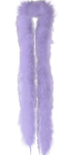 Federboa Weihnachtsboa, Länge 200CM Flauschige Federstola Feder Schal Verkleidung Girlande für Damen Mädchen 29er Jahre Fasching Mottoparty Karneval Kostüm Accessoire Hochzeitsdekoration,Helles Lila