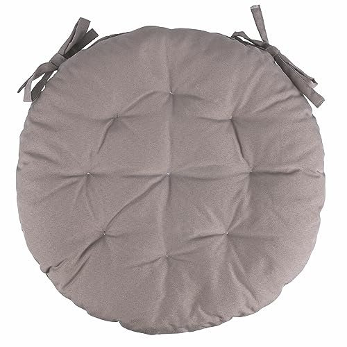 Cuscino sedia outdoor idrorepellente tondo tortora Ø40x7 cm, in cotone e poliestere, Estè