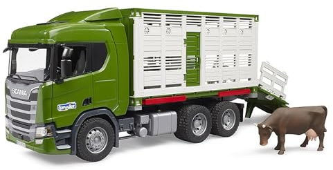 bruder 03548 - Scania Super 560R camion per il bestiame con 1 bestiame, Veicoli, Camion, Rimorchio per il bestiame, Giocattoli 4+ anni