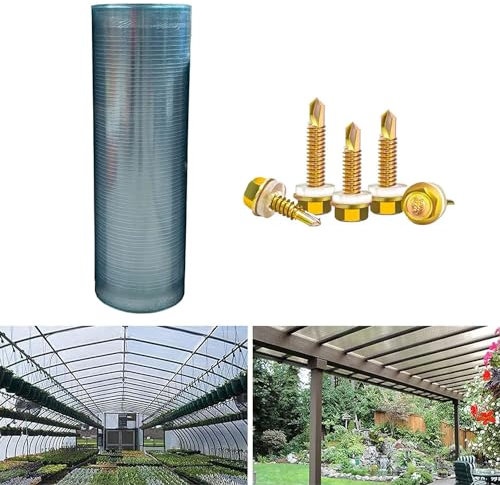 Dachplatte aus Polycarbonat,Gewächshausplatten,UV-beständig,Dachverkleidungs-Ersatzplatten,für Außenbereich,Balkonfenster Sicherer Zaun,Carports,Regenfeste,Leicht zu Schneiden (1,2m x 9m)