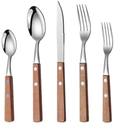 Gatuida Couverts Portables Acier Inoxydable Pour Buffet Comprenant Un Couteau Une Cuillère Fourchette